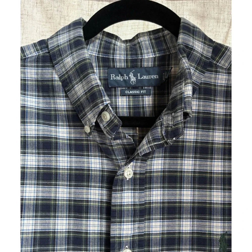Ralph Lauren Mens XL Plaid Shirt Classic Fit Button Front‎ Long Sleeve Casual